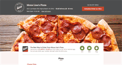 Desktop Screenshot of monalisaspizza.com