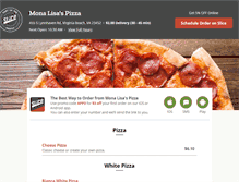 Tablet Screenshot of monalisaspizza.com